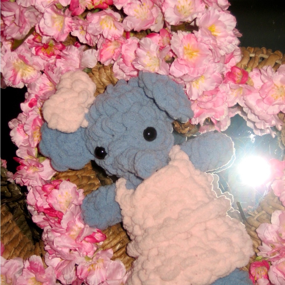 Blue and Pink Plush Elephant Toy🌸🐘🩵